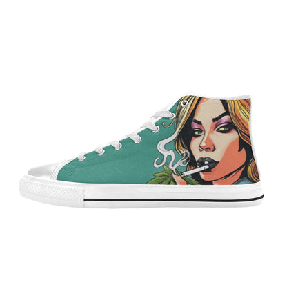 WOMEN'S Comic Book Art Woman High Top Canvas Cottagecore Shoes