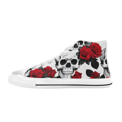 MEN'S Skulls Roses Deluxe 7 High Top Canvas Surreal Shoes