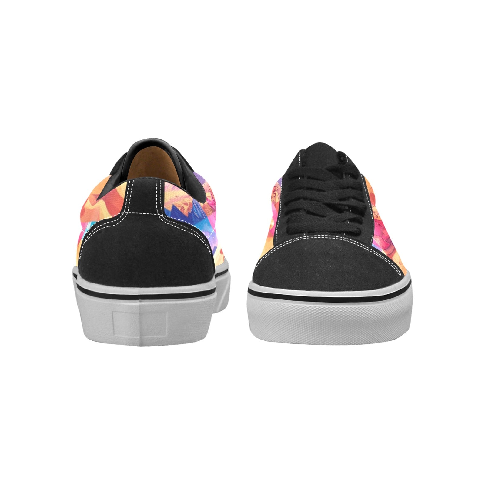 MEN'S Surrealist Dreamscape Pattern, Melting Low Top Skateboarding Wallpaper Art Custom Sneakers