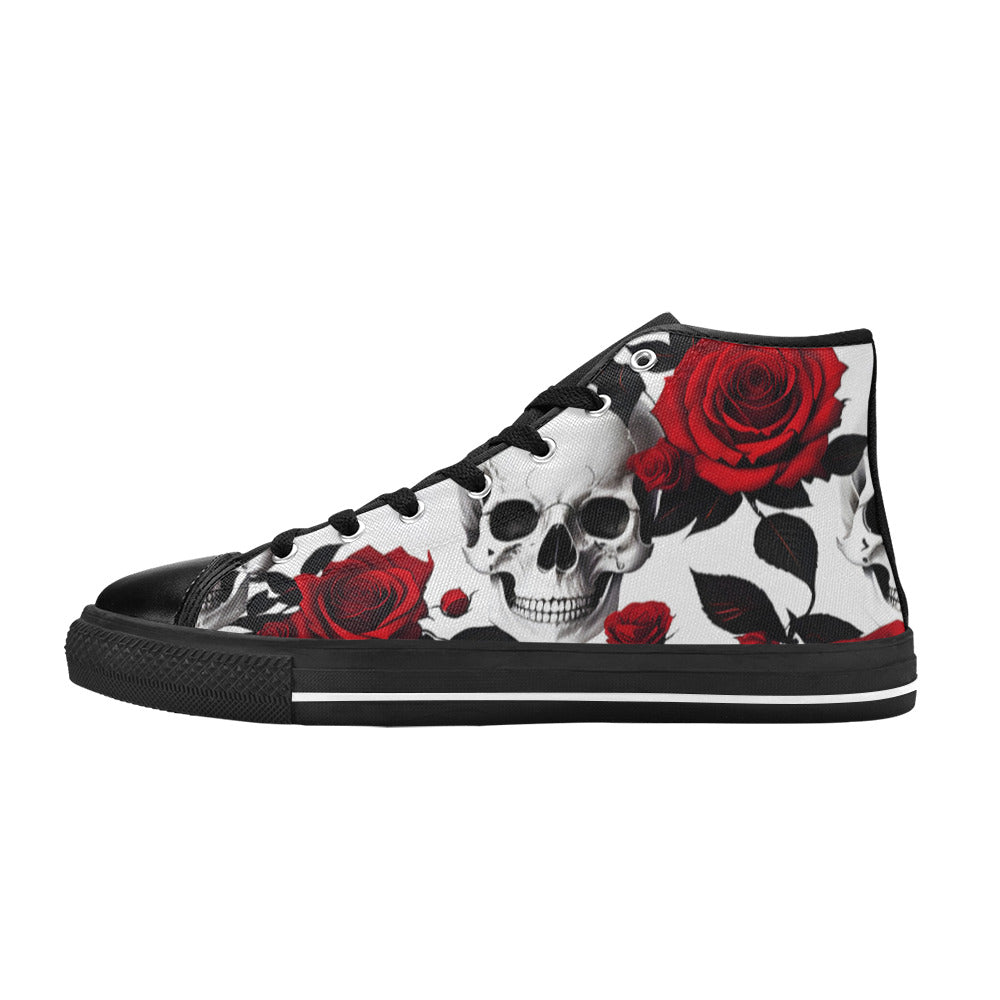 WOMEN'S Skulls Roses Deluxe 3 High Top Canvas Dreamcore Sneakers