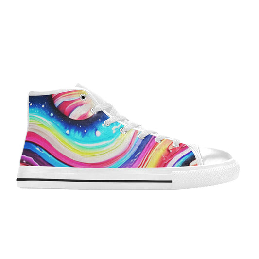 WOMEN'S Acrylic Colorful Galaxy Arts High Top Canvas Dark Academia Shoes