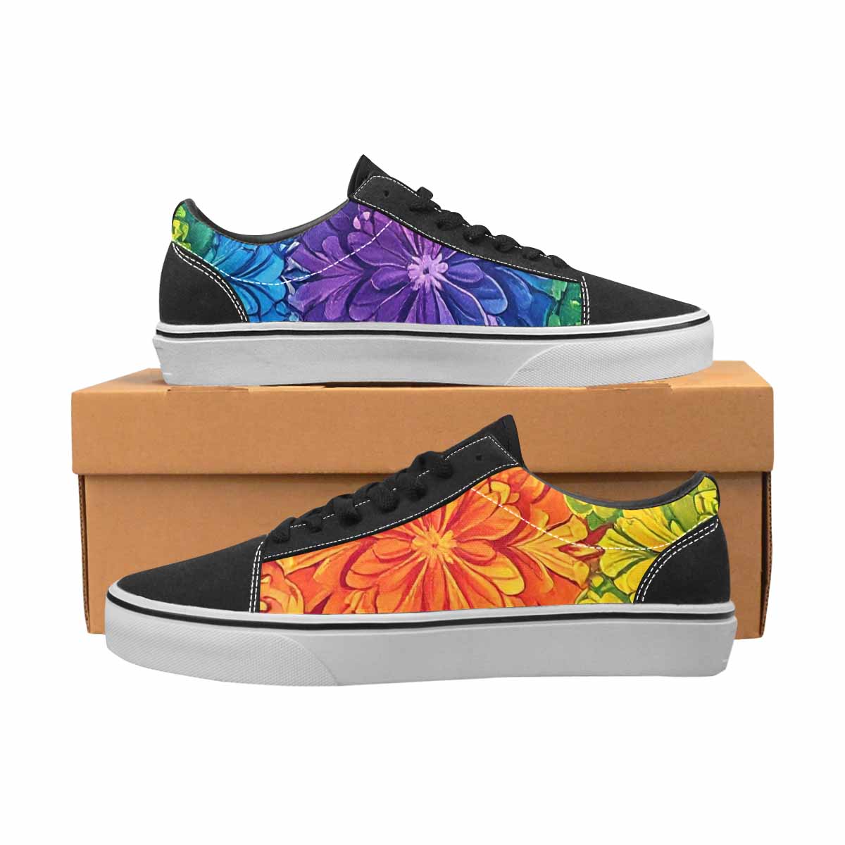 WOMEN'S Rainbow Pride Flag Canvas Lace-Up Y2K Custom Sneakers