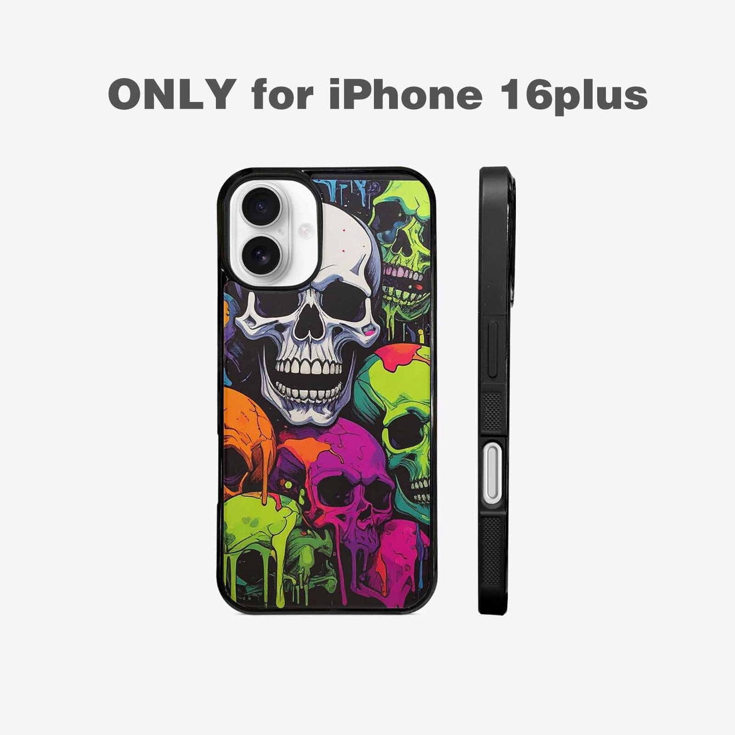 iPhone 16 Plus Case — Vibrant Camo 1000\'s Of Skeletons Neon, Custom Art Phone Cover