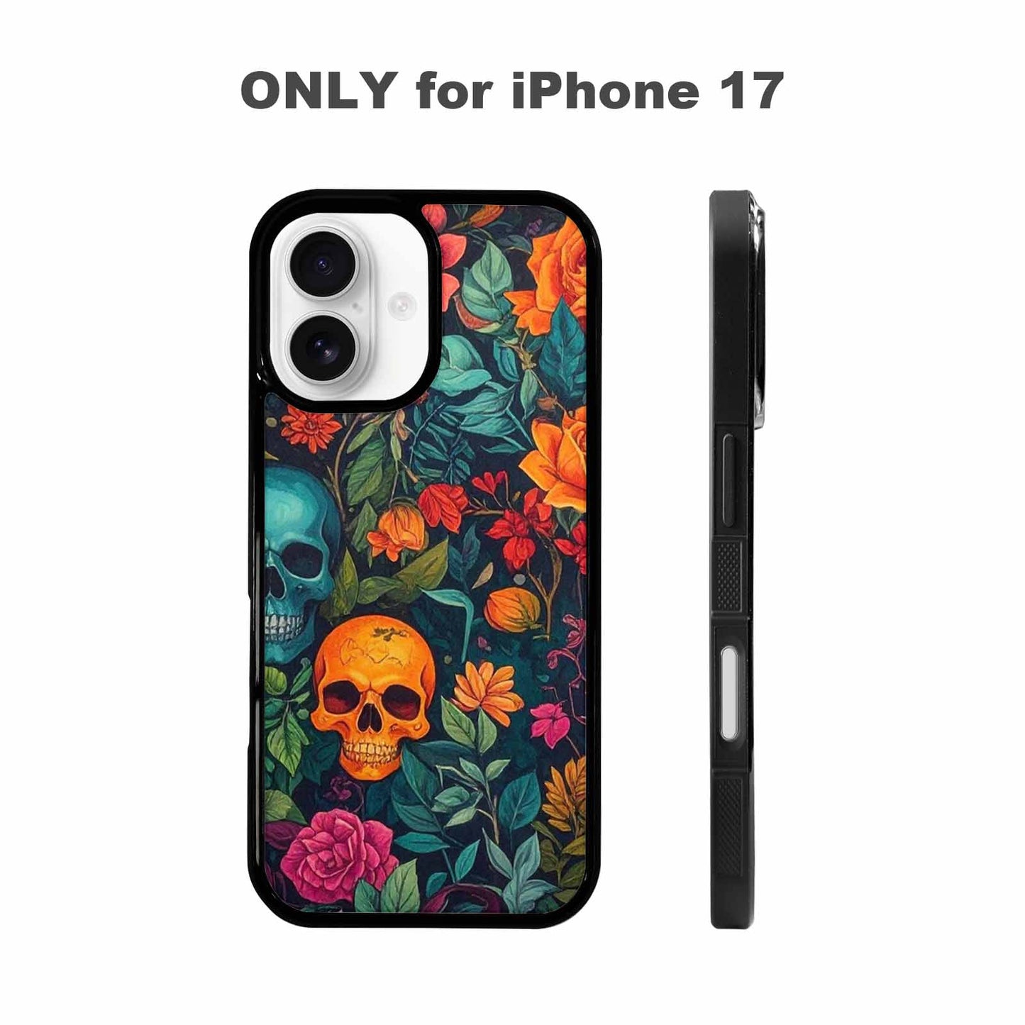 iPhone 17 Case — Skulls Botanicalskulls Pattern B2f Gothic Skulls, Custom Made Phone Cover