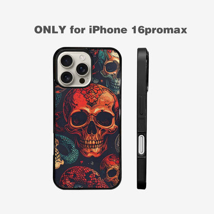 iPhone 16 Pro Max Case — Snake Skulls Print Custom, Custom Designed Case Cover