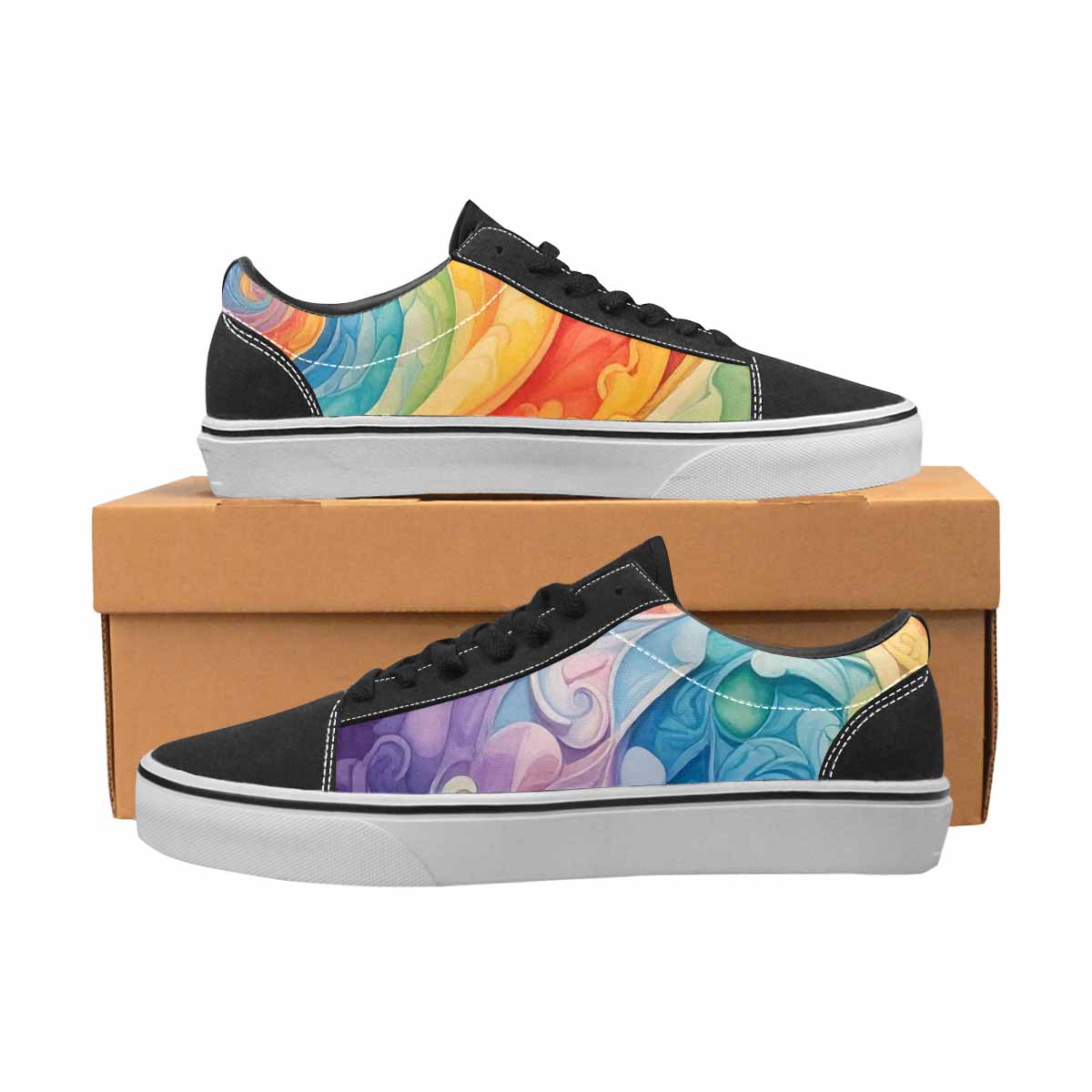 WOMEN'S Tie Dye Swirls Tie Lace-Up Canvas Aesthetic Custom Shoes
