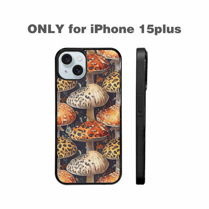 iPhone 15 Plus Case — Mushrooms Pattern Hundreds Of, Custom Art Phone Cover