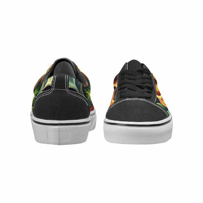 WOMEN'S Skulls  Camo Skulls Lace-Up Canvas Wallpaper Art Sneakers