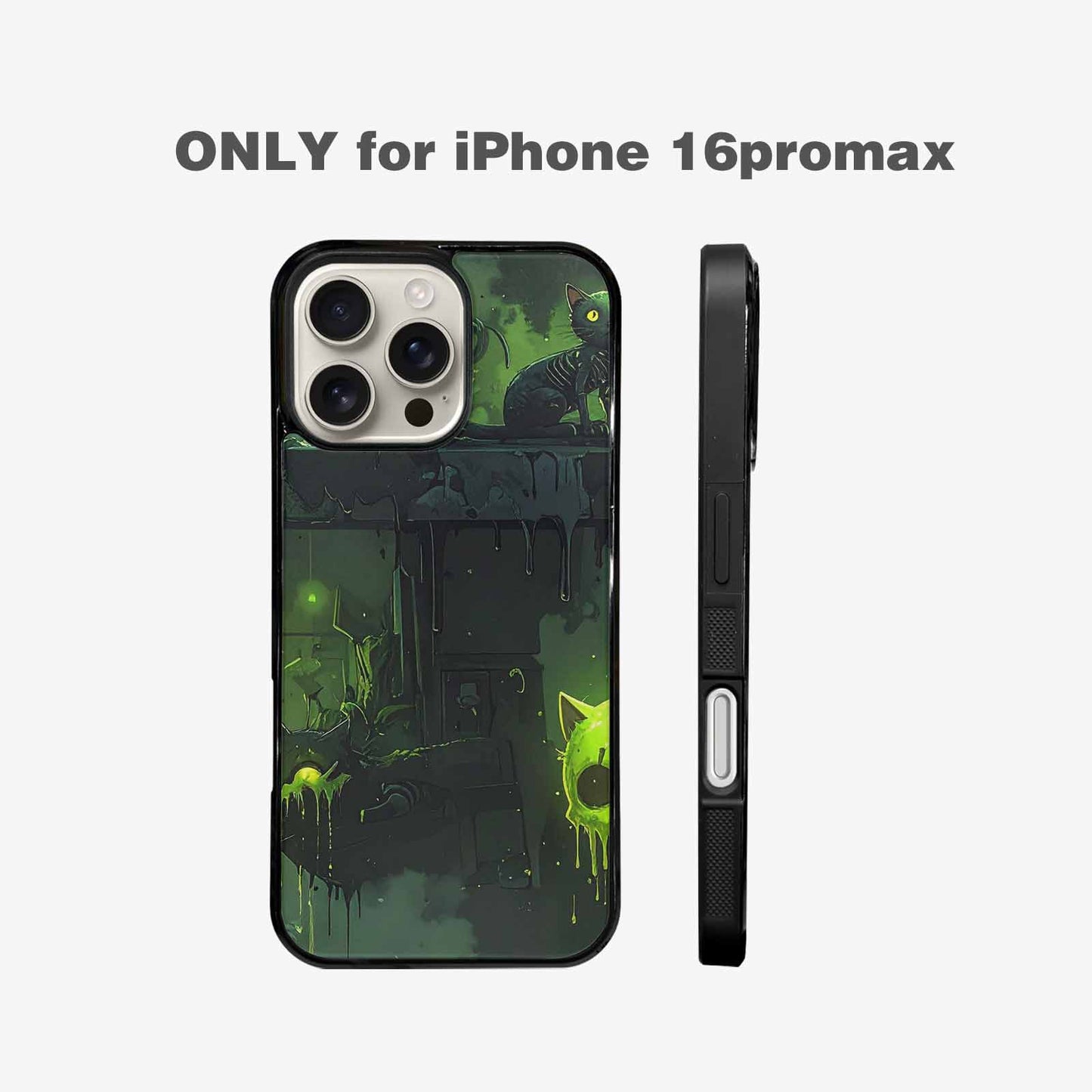 iPhone 16 Pro Max Case — Toxic Melting Skeleton Cats Small Toxic, Personalized Phone Case
