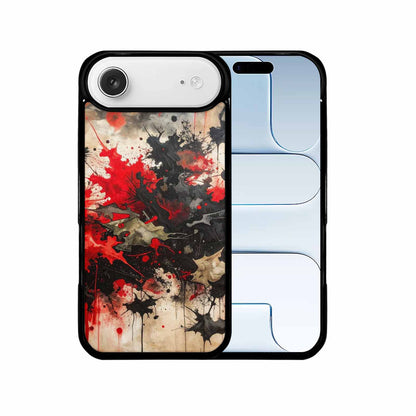 iPhone 17 Air Case — Black Red Ink Camo Patches Camo, Custom Print Case Cover