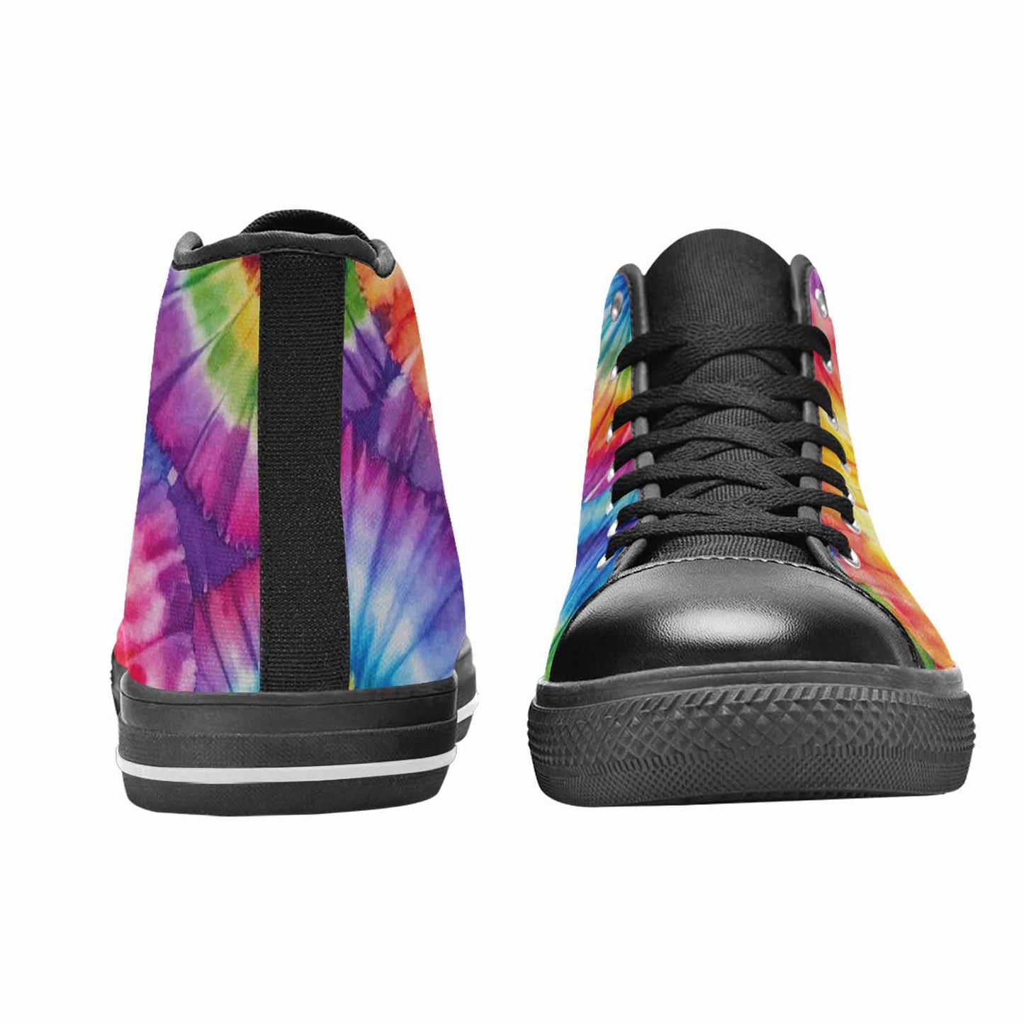 WOMEN'S Tie Dye - High Top Canvas Dark Academia Custom Shoes