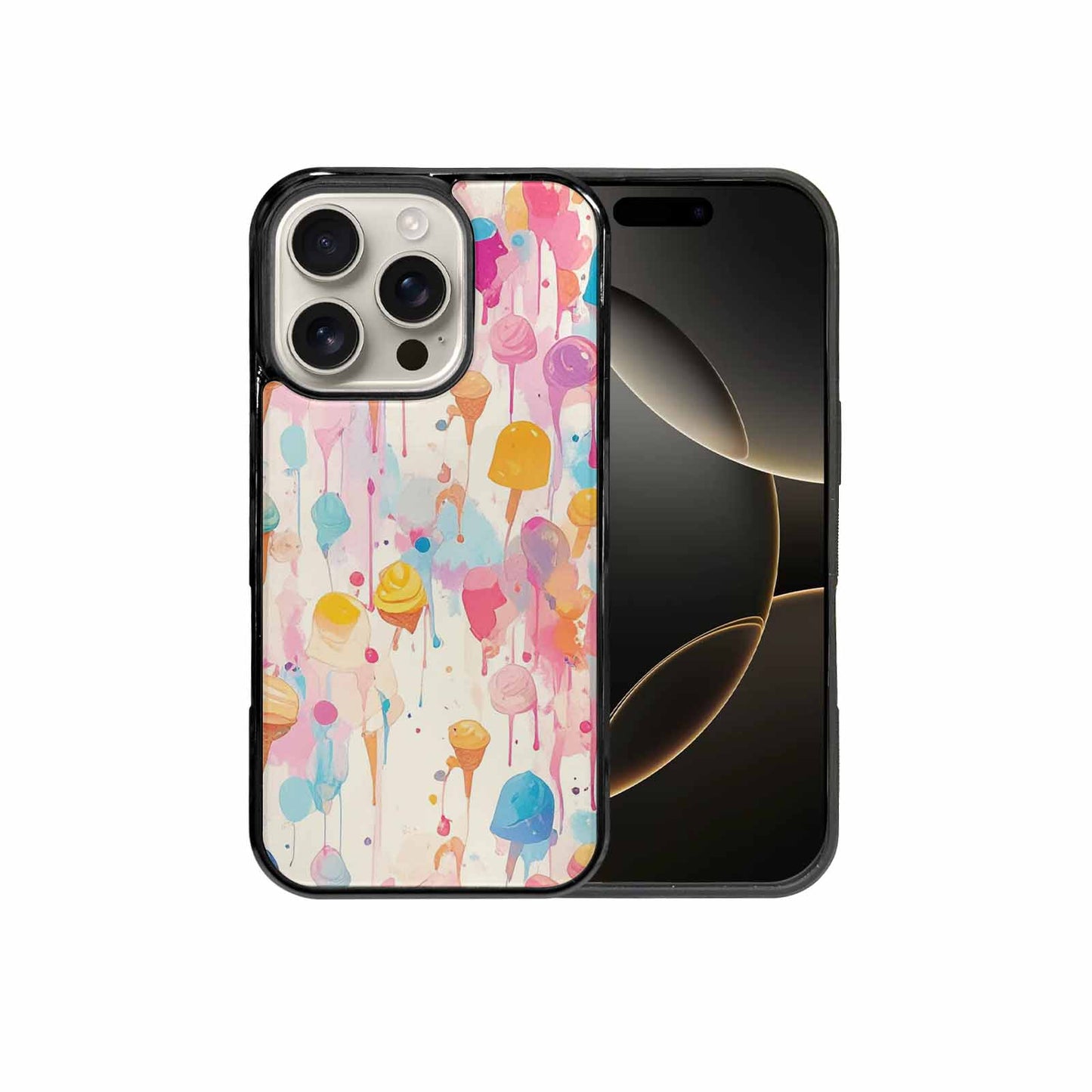 iPhone 16 Pro Case — Ice Cream Motif Ice Cream Motifs, Custom Art Phone Cover