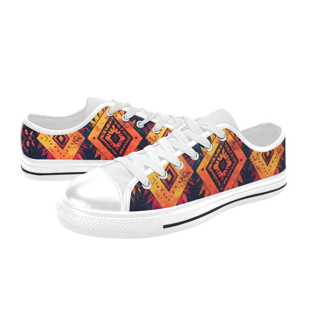 Wild Tribal Ripple 2 Men's Low Top Canvas Shoes