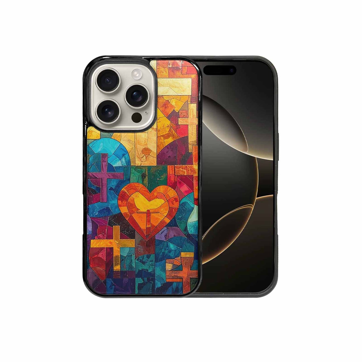 iPhone 16 Pro Case — Faith Cross And Faith Icons Pattern, Custom Designed Case Cover