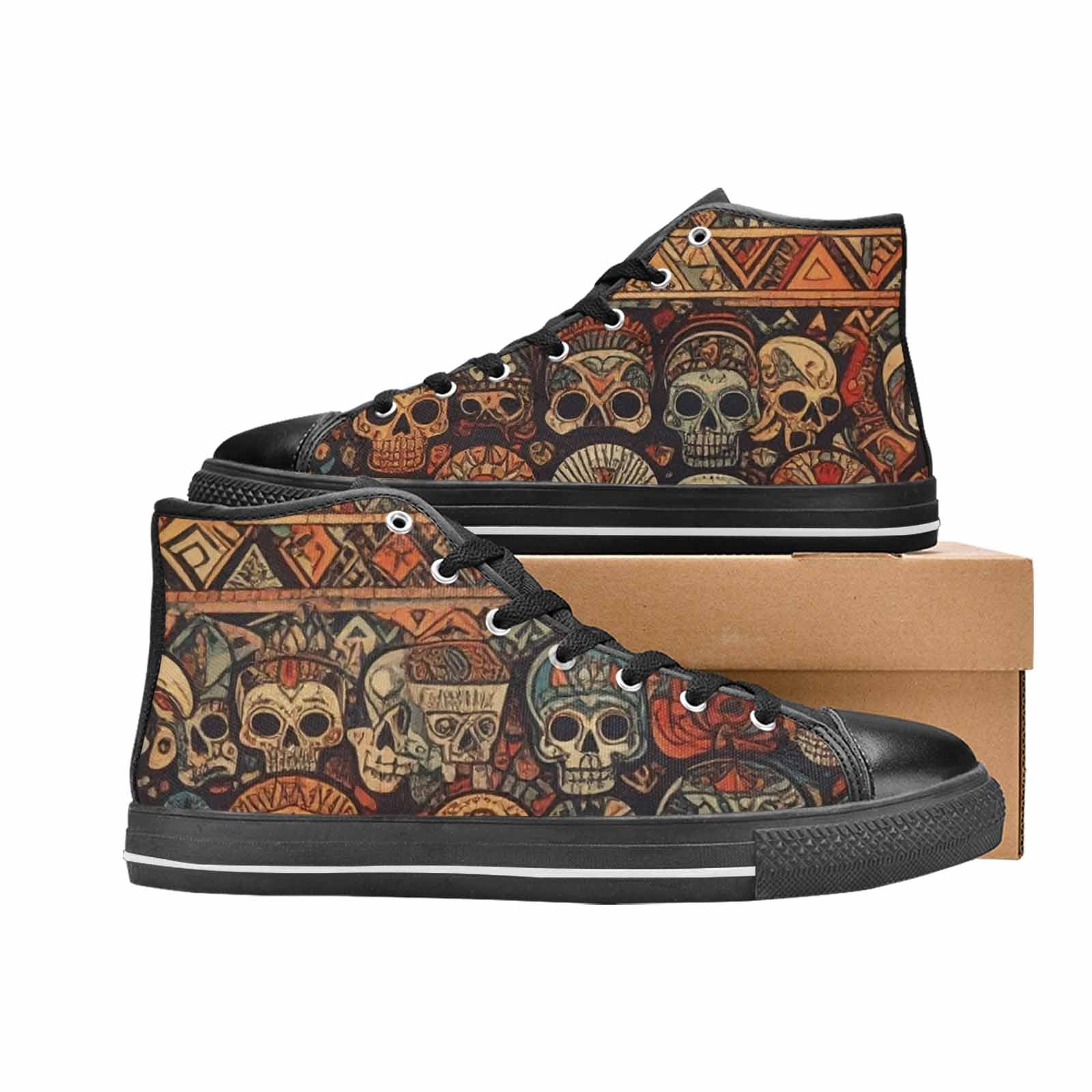 MEN'S Skulls - Tribal-Patterned- High Top Canvas Dreamcore Shoes