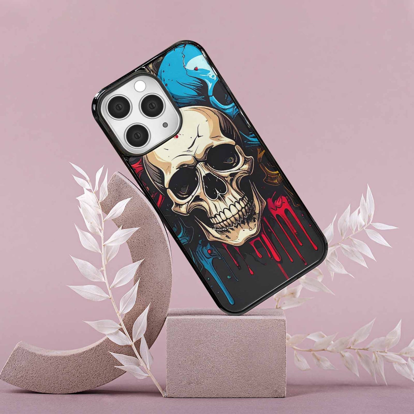 iPhone 15 Pro Max Case — Dripping Skulls Collage, Custom Made Phone Cover