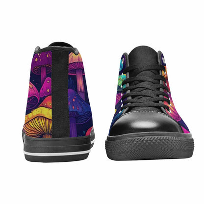 MEN'S Psychedelic Mushroom High Top Canvas Wallpaper Art Custom Shoes