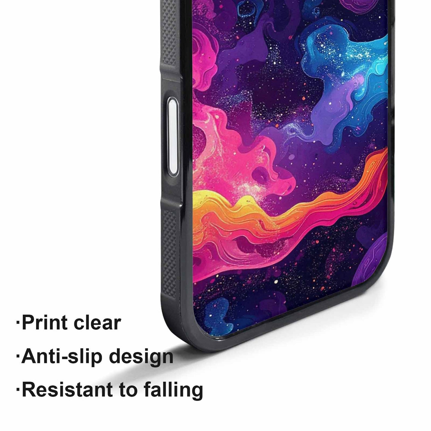 iPhone 17 Pro Case — Rose Galaxy Art Seamless Pattern Galaxy, Custom Printed Phone Case