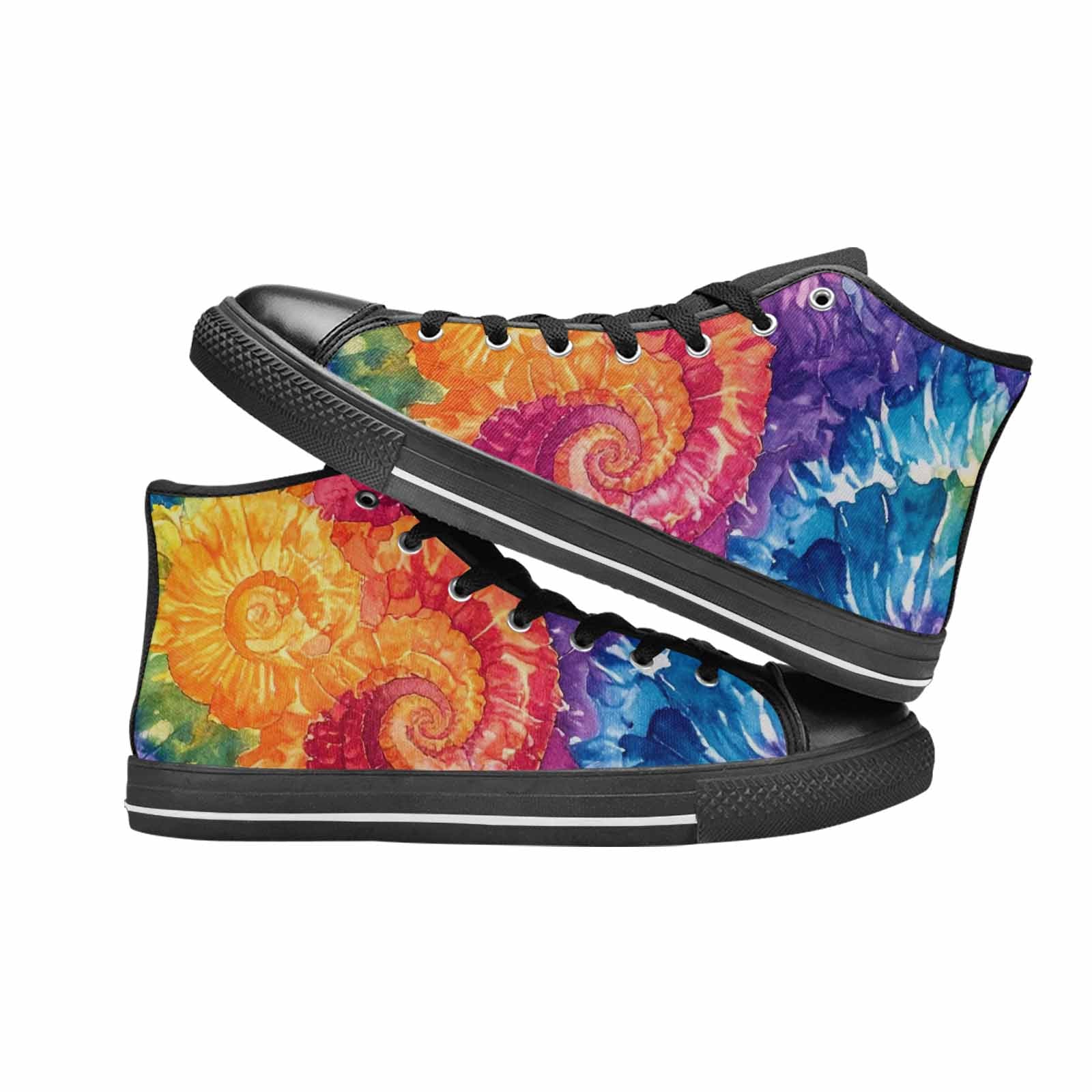 MEN'S Tie Dye Swirl High Top Canvas Aesthetic Sneakers