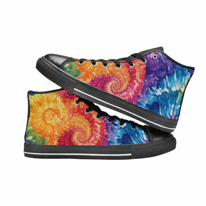 MEN'S Tie Dye Swirl High Top Canvas Aesthetic Sneakers