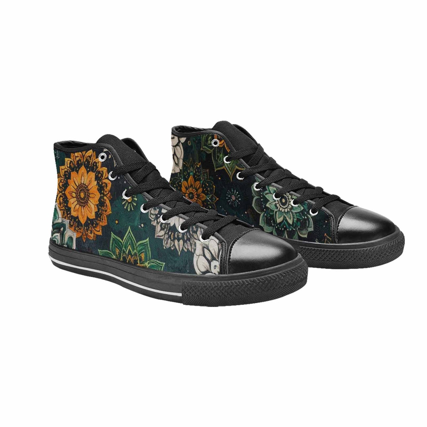 MEN'S Mandala High Top Canvas Cottagecore Custom Shoes