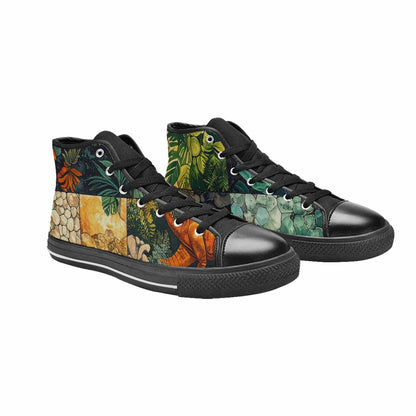 MEN'S Dinosaur Silhouette High Top Canvas Wallpaper Art Sneakers