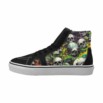 MEN'S Rainbow From Skull S High Top Canvas Surreal Custom Shoes