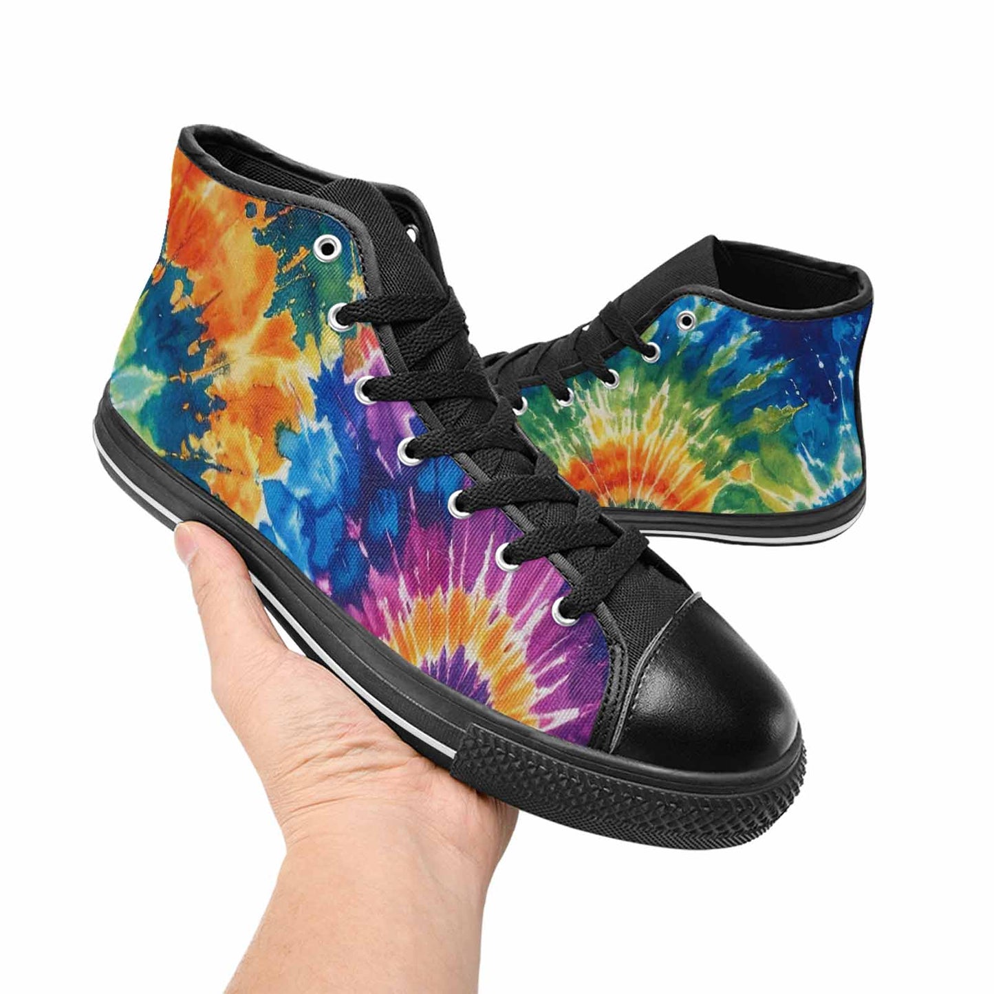 MEN'S Tie Dye Mixed Style High Top Canvas Cottagecore Custom Sneakers