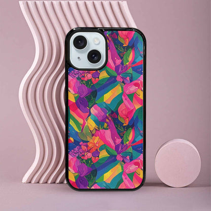 iPhone 15 Case — Polysexual Flag Color Theme Small Rainbow, Custom Print Case Cover