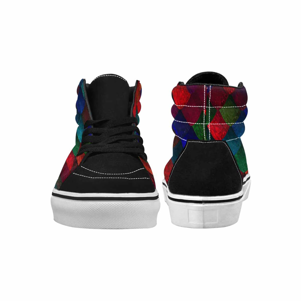 MEN'S Dark Snake Print High Top Canvas Surreal Custom Sneakers