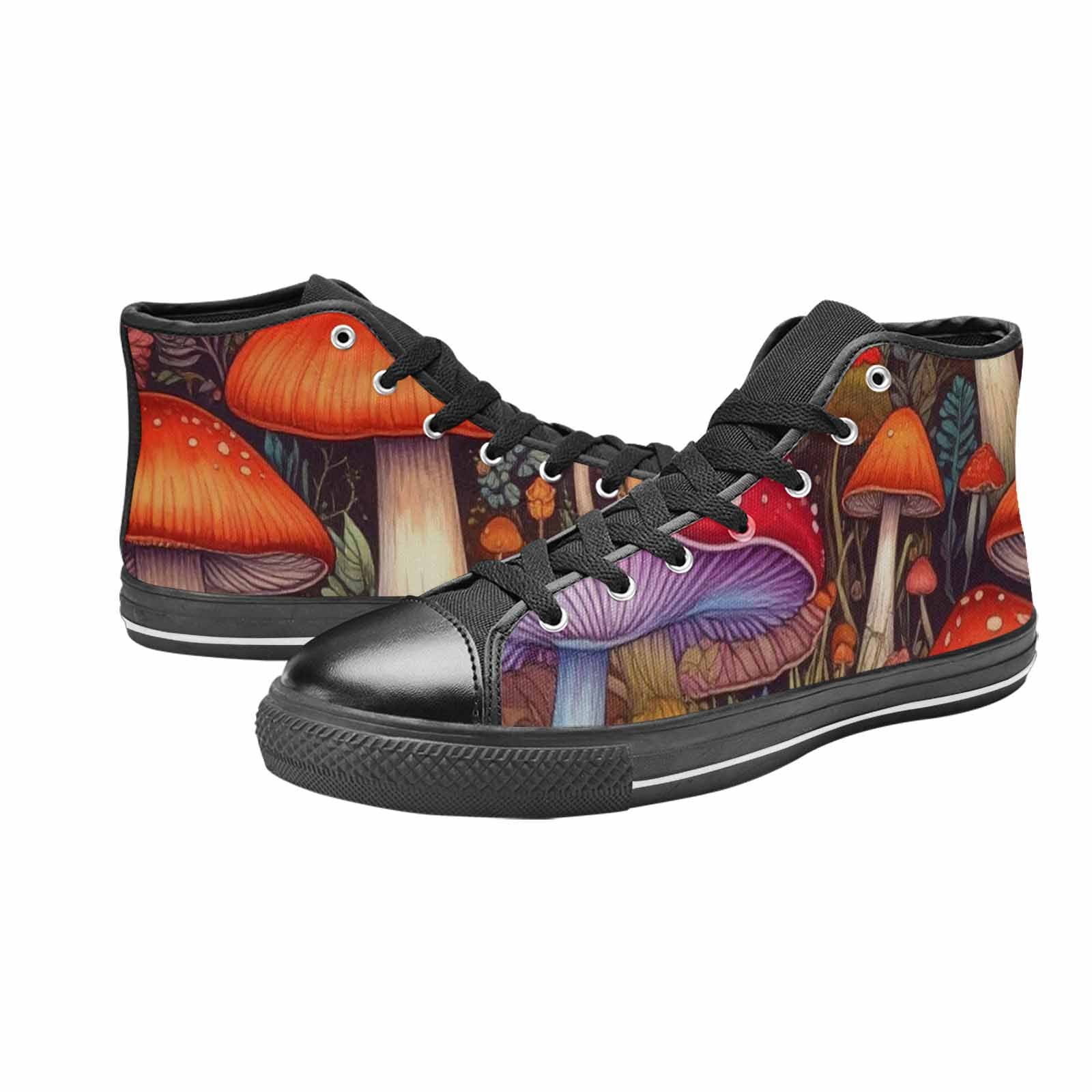 WOMEN'S Mushroom High Top Canvas Aesthetic Custom Sneakers