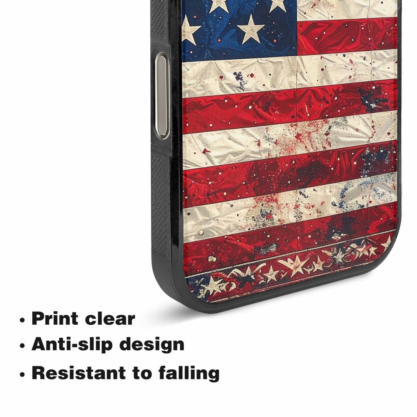 iPhone 16 Pro Case — American Flag Stars And Stripes Motif, Personalized Phone Case