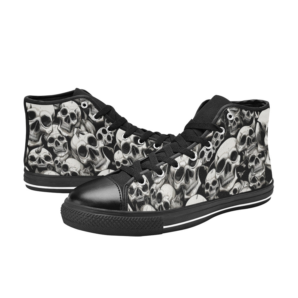 WOMEN'S Skulls Mania High Top Canvas Neon Fantasy Custom Shoes