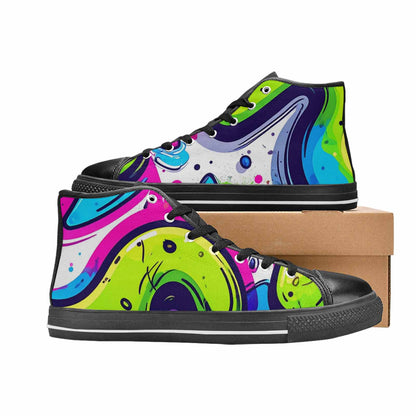 WOMEN'S Acid Wash Cartoon High Top Canvas Dark Academia Shoes