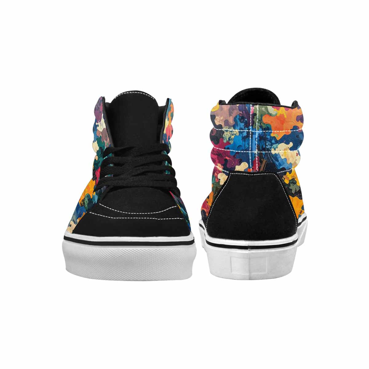 MEN'S Camo Patches High Top Canvas Vibrant Chaos Custom Sneakers