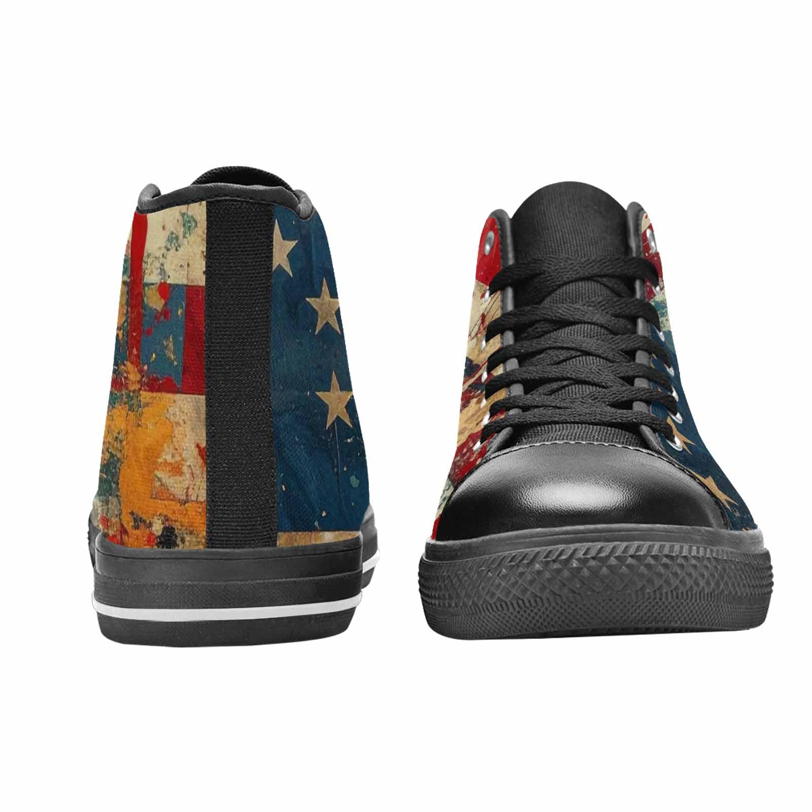MEN'S American Flag Stars High Top Canvas Neon Fantasy Custom Sneakers