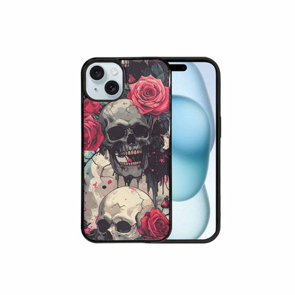 iPhone 15 Plus Case — Skulls And Roses Skulls And Roses, Customized Protective Case