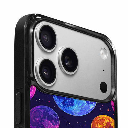 iPhone 17 Pro Case — Neon Winter Moon Seamless Cartoon Cute, Custom Art Phone Cover