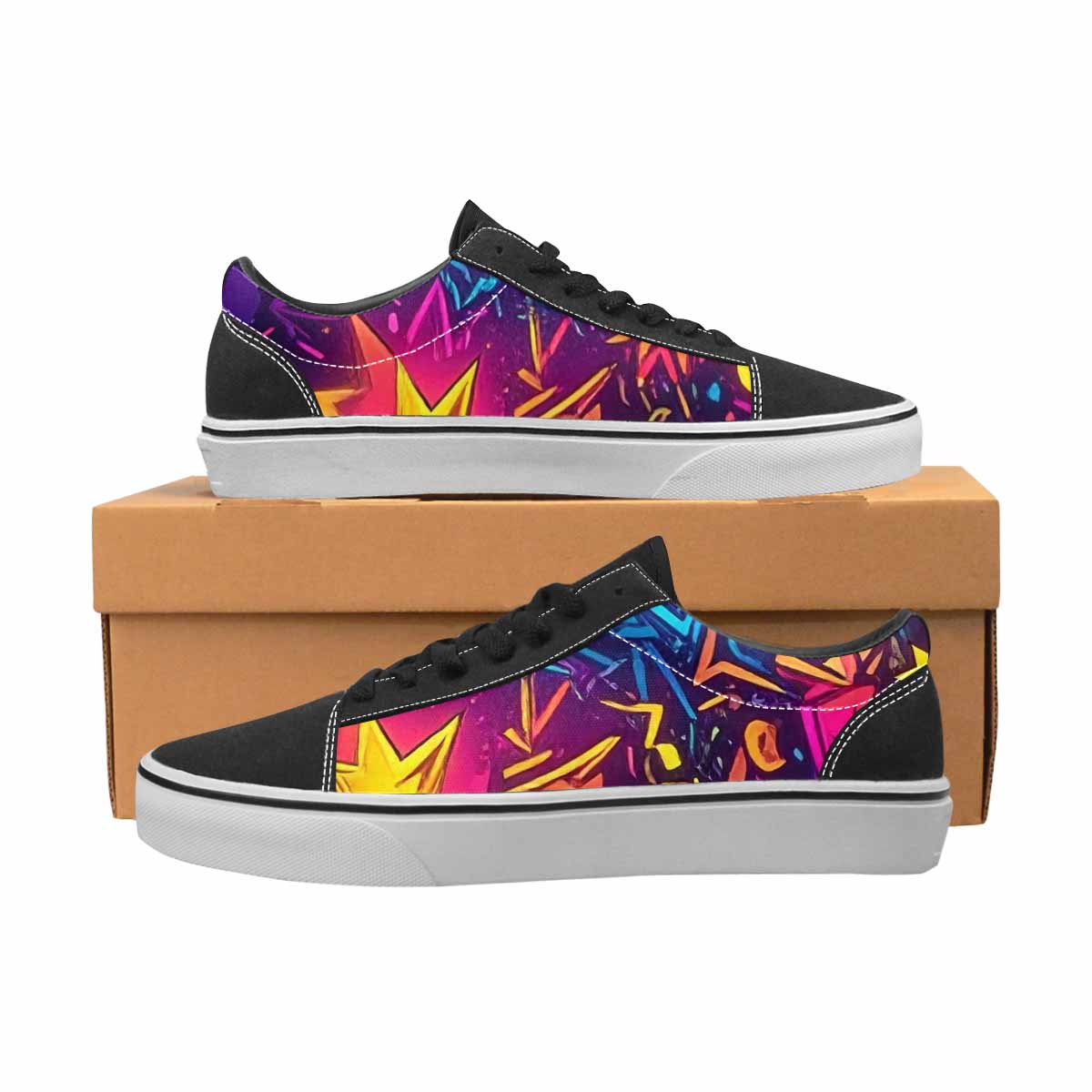 WOMEN'S 80s Retro Motif Lace-Up Canvas Dark Academia Custom Sneakers