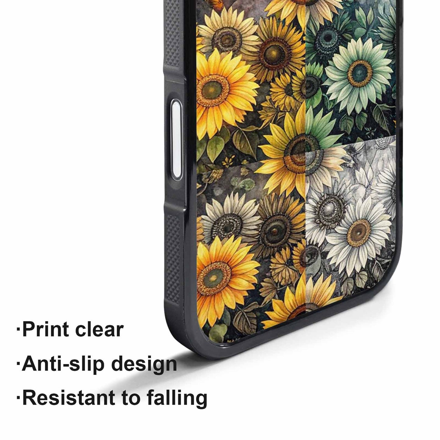 iPhone 17 Pro Case — Small Sunflower Pattern Randomly Varying Floral, Personalized Phone Case