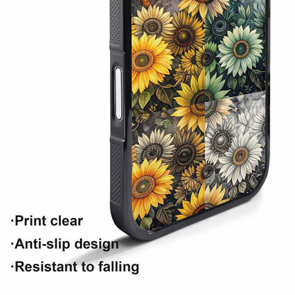 iPhone 17 Pro Case — Small Sunflower Pattern Randomly Varying Floral, Personalized Phone Case