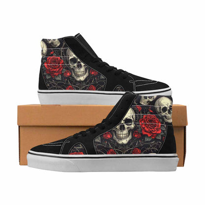 MEN'S Skull Dark Art Gothic Print Roses 2 Ferion