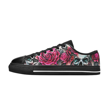 WOMEN'S Skulls Roses Deluxe 2 Canvas Vibrant Chaos Shoes