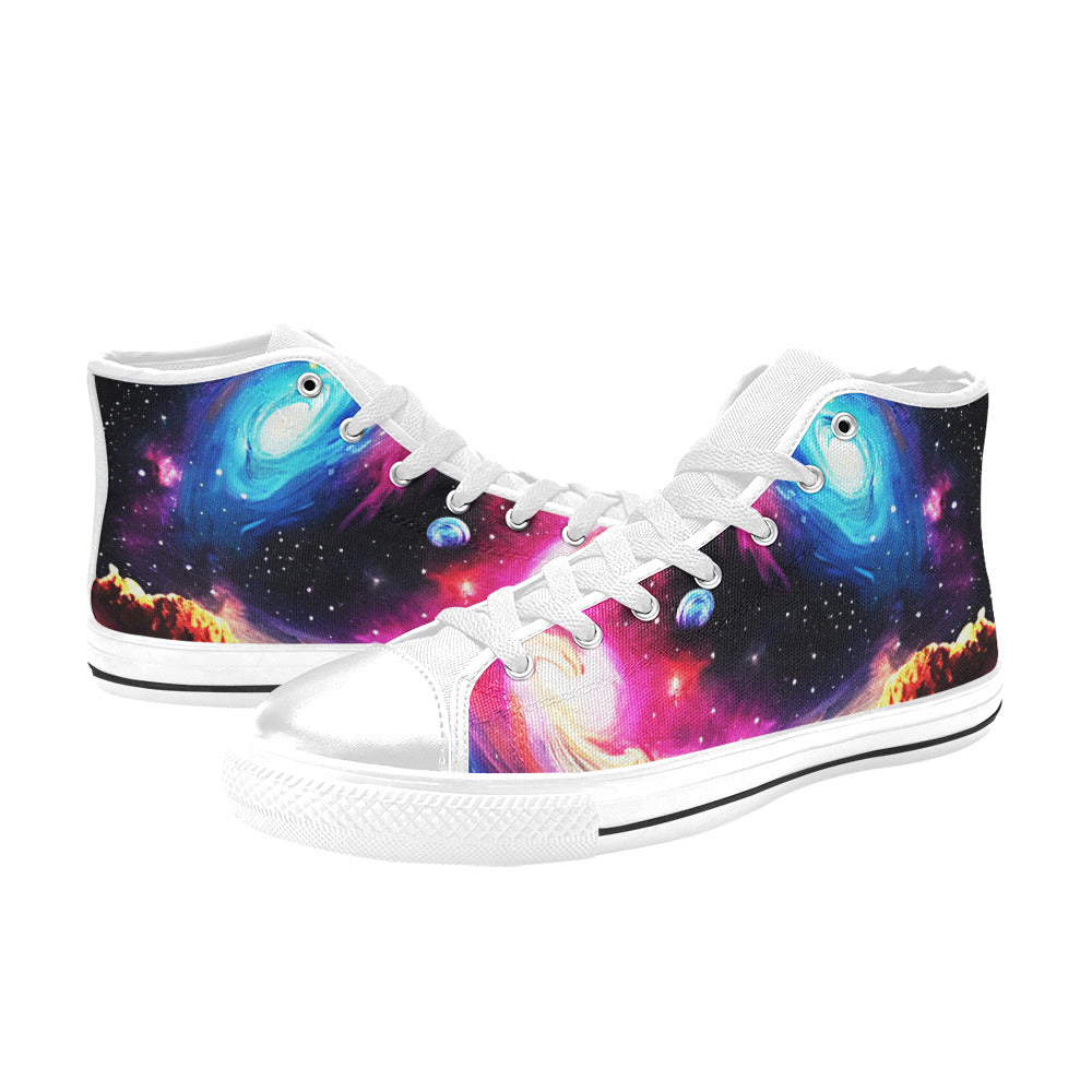 MEN'S Acrylic Galaxy Art Men’S High Top Canvas Cottagecore Sneakers