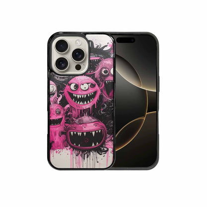 iPhone 16 Pro Case — Monsters General Black Pink Ink Cartoon, Personalized Phone Case