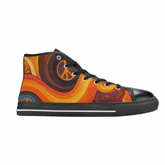 MEN'S Groovy 70S Peace High Top Canvas Dark Academia Shoes
