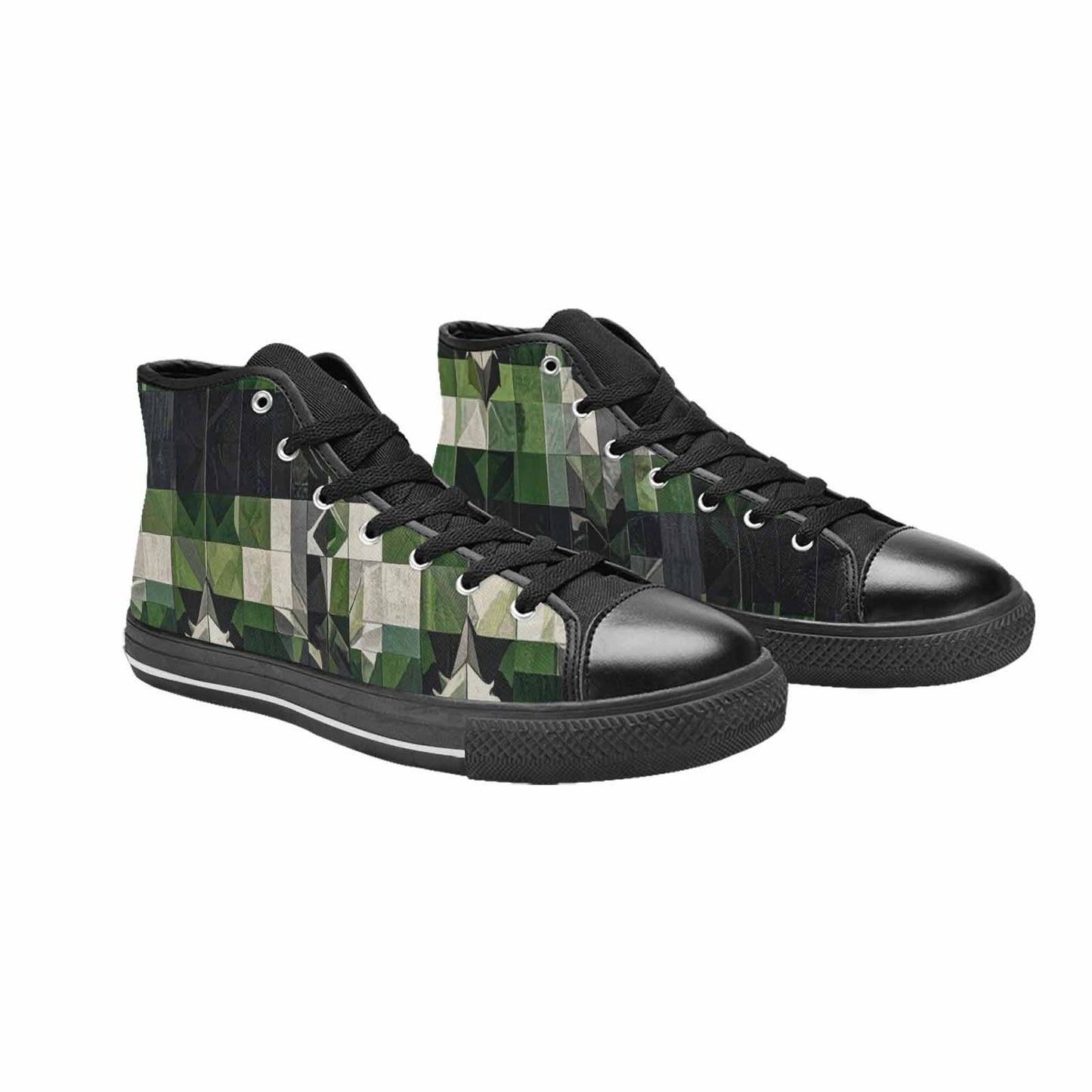 MEN'S Aromantic Flag Color High Top Canvas Neon Fantasy Custom Sneakers
