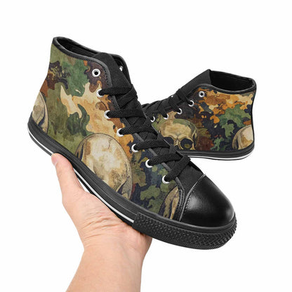 MEN'S Military Camo Skull High Top Canvas Dark Academia Sneakers