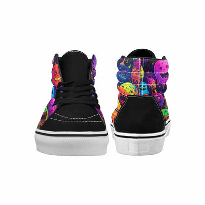 MEN'S Ice Cream Monsters  High Top Canvas Kaleidoscope Custom Sneakers