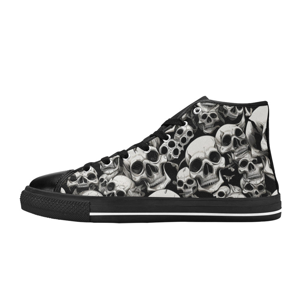 WOMEN'S Skulls Mania High Top Canvas Neon Fantasy Custom Shoes